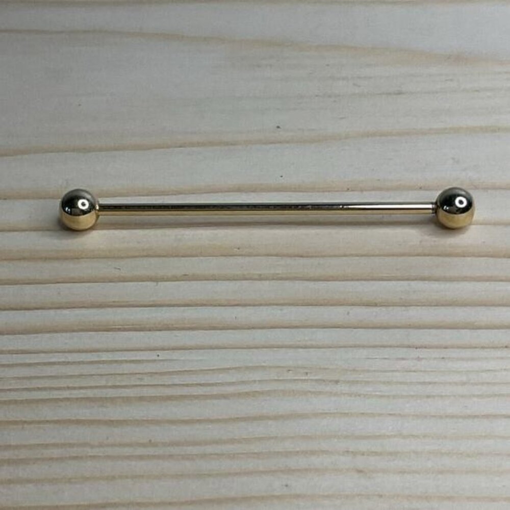Gold Tone Industrial Barbell Piercing Jewelry